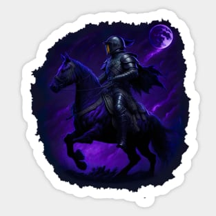 "Warrior of the Night: A Magical Warrior Embracing Splendor" Sticker